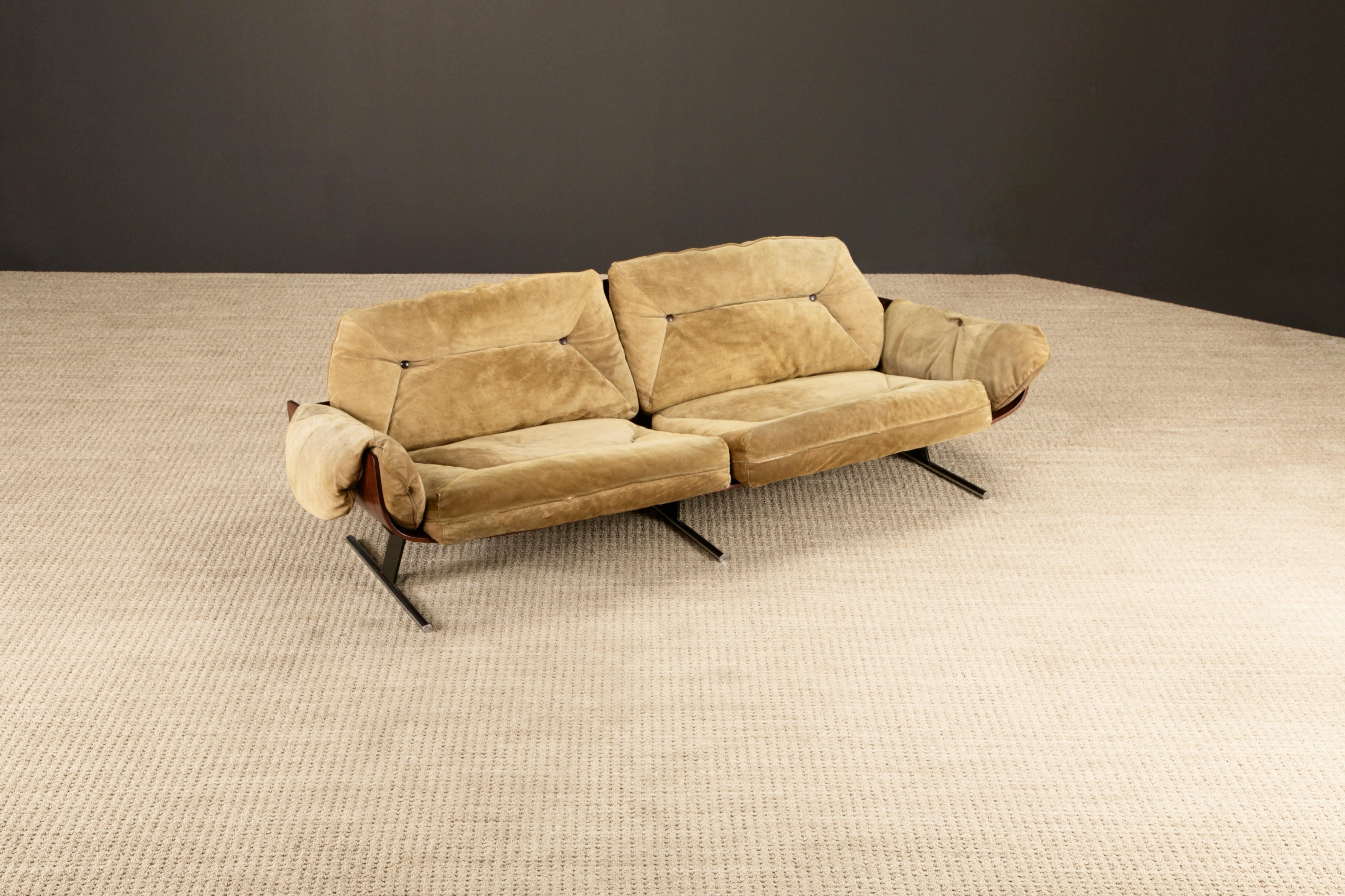 'Presidencial' Jacaranda Sofa by Jorge Zalszupin for L'Atelier Brazil, c. 1960 In Good Condition In Los Angeles, CA