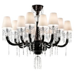 President 5695 14 Chandelier in Glass with White Shade, by Barovier & Toso