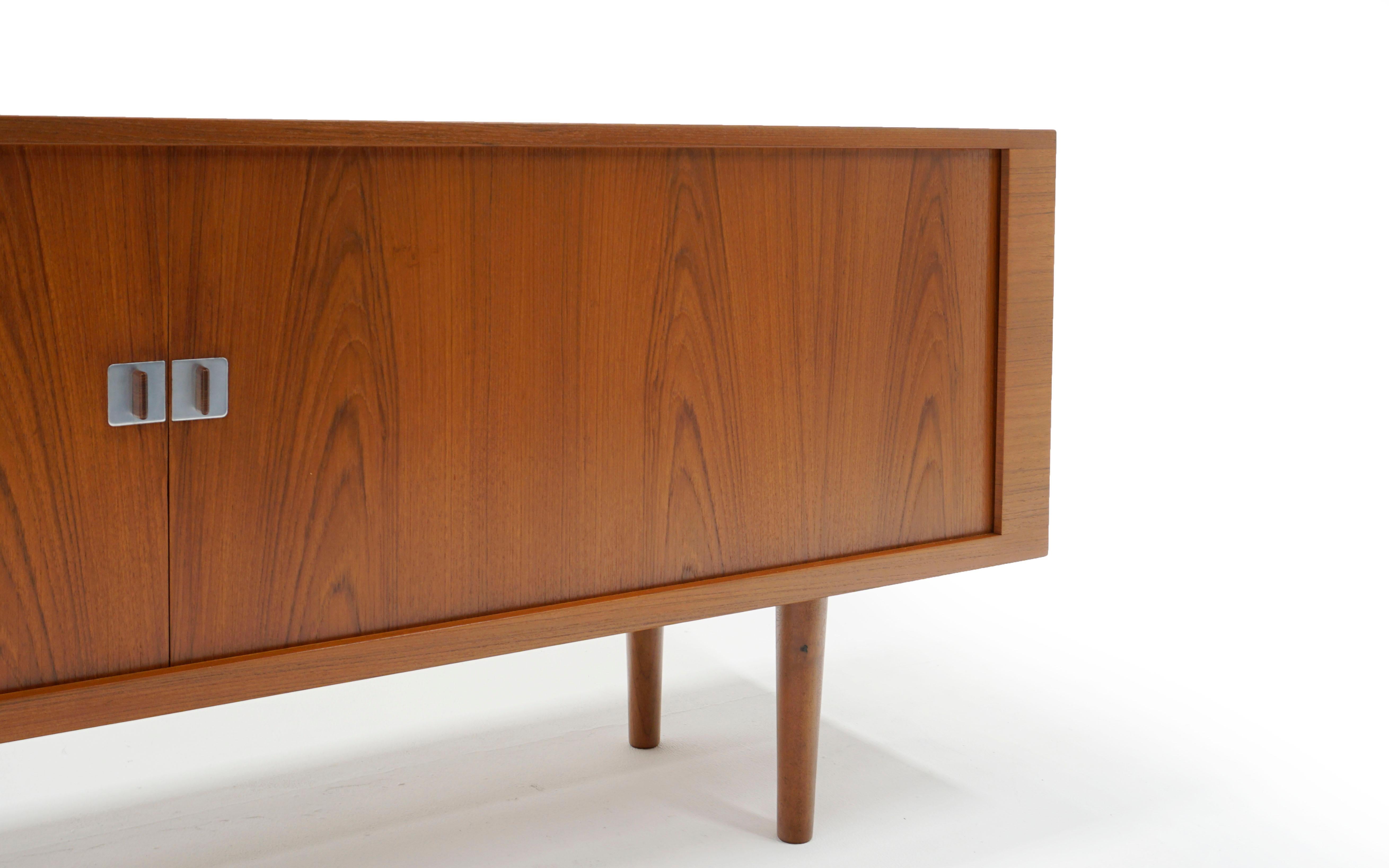 President Credenza in Teak by Hans Wegner, Exceptional Example, Tambour Doors For Sale 1