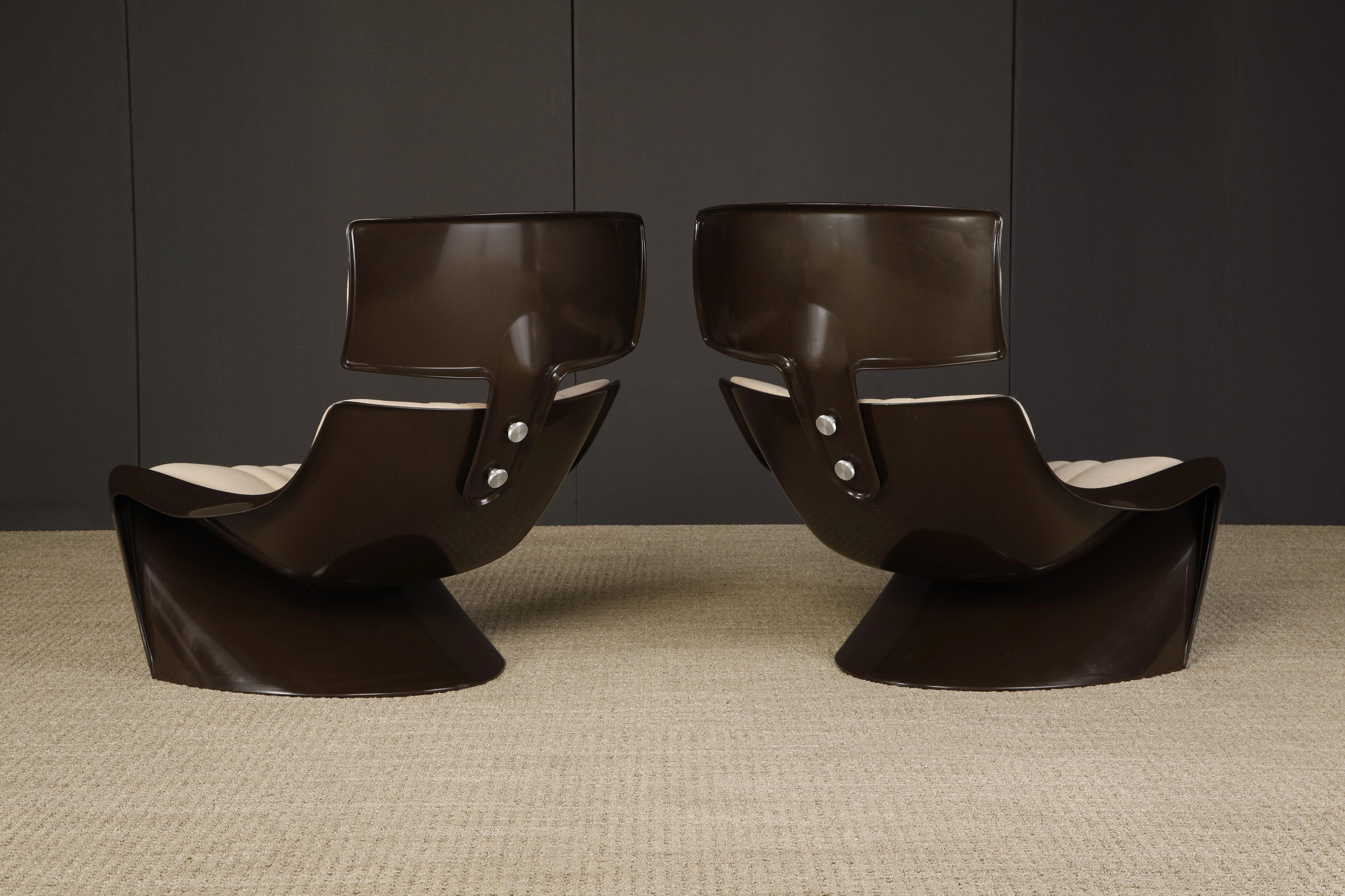 Space Age 'President' Fiberglass Lounge Chairs by Steen Ostergaard for Cado, 1968, Signed