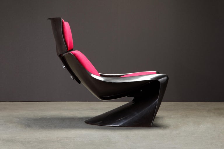 Fabric 'President' Fiberglass Lounge Chairs by Steen Ostergaard for Cado, 1968, Signed  For Sale