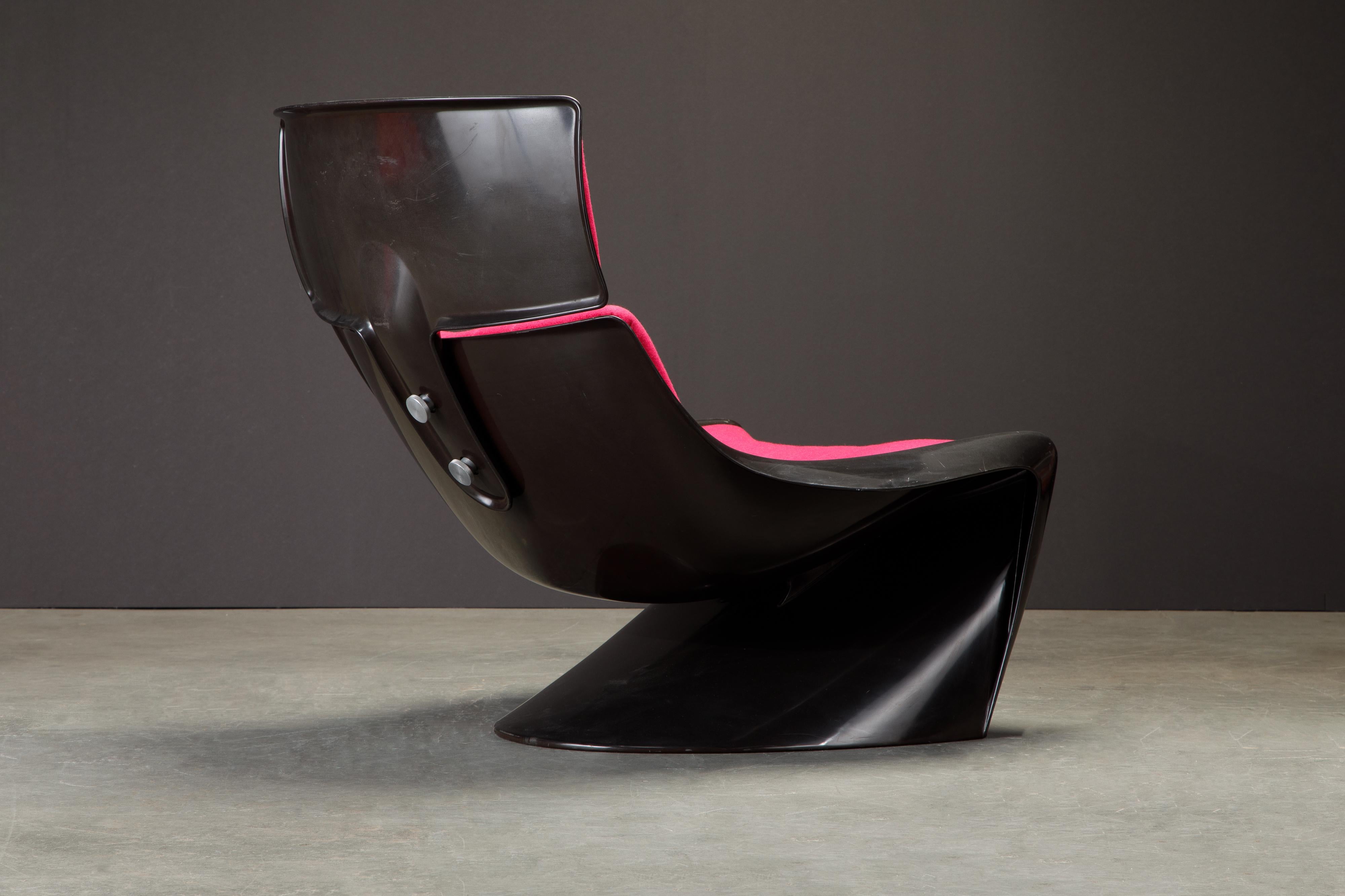 Fabric 'President' Fiberglass Lounge Chairs by Steen Ostergaard for Cado, 1968, Signed  For Sale
