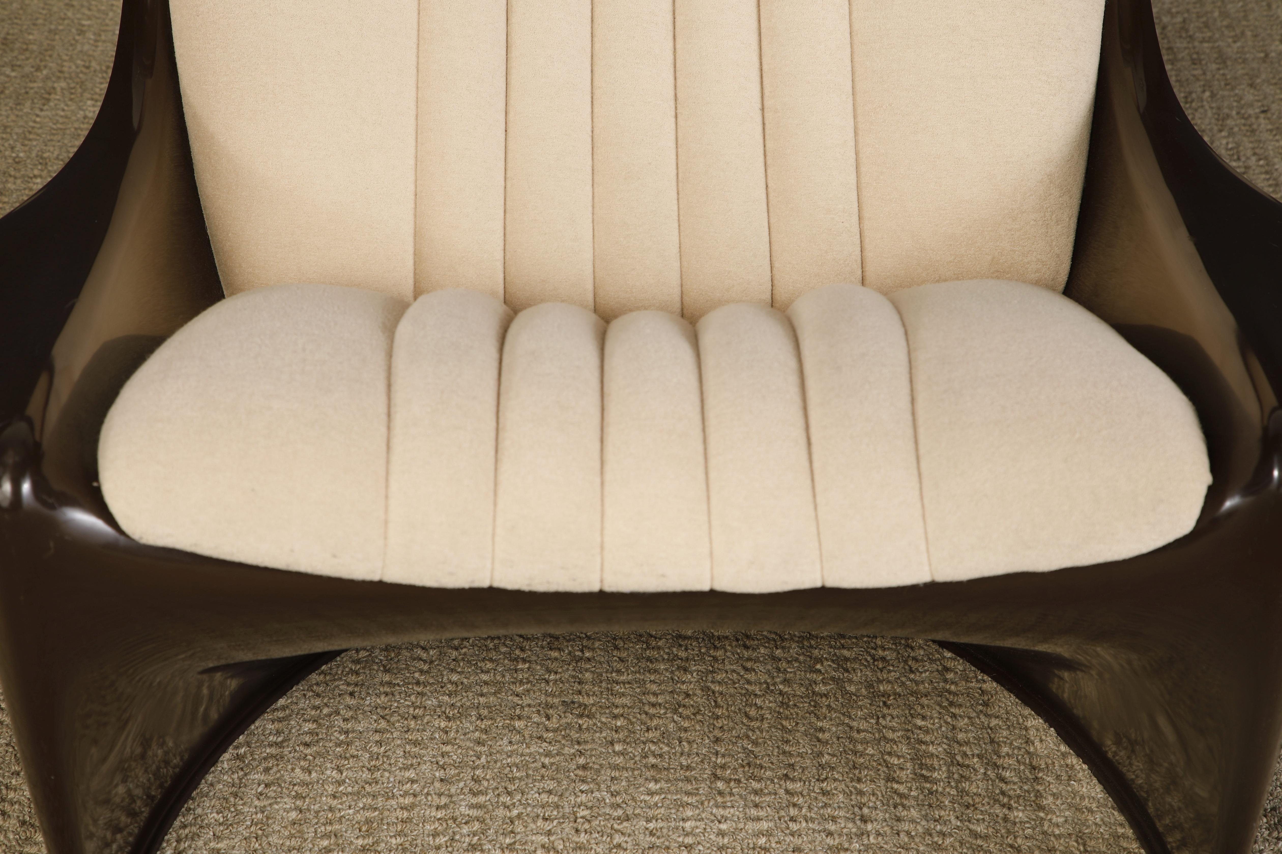 Fabric 'President' Fiberglass Lounge Chairs by Steen Ostergaard for Cado, 1968, Signed