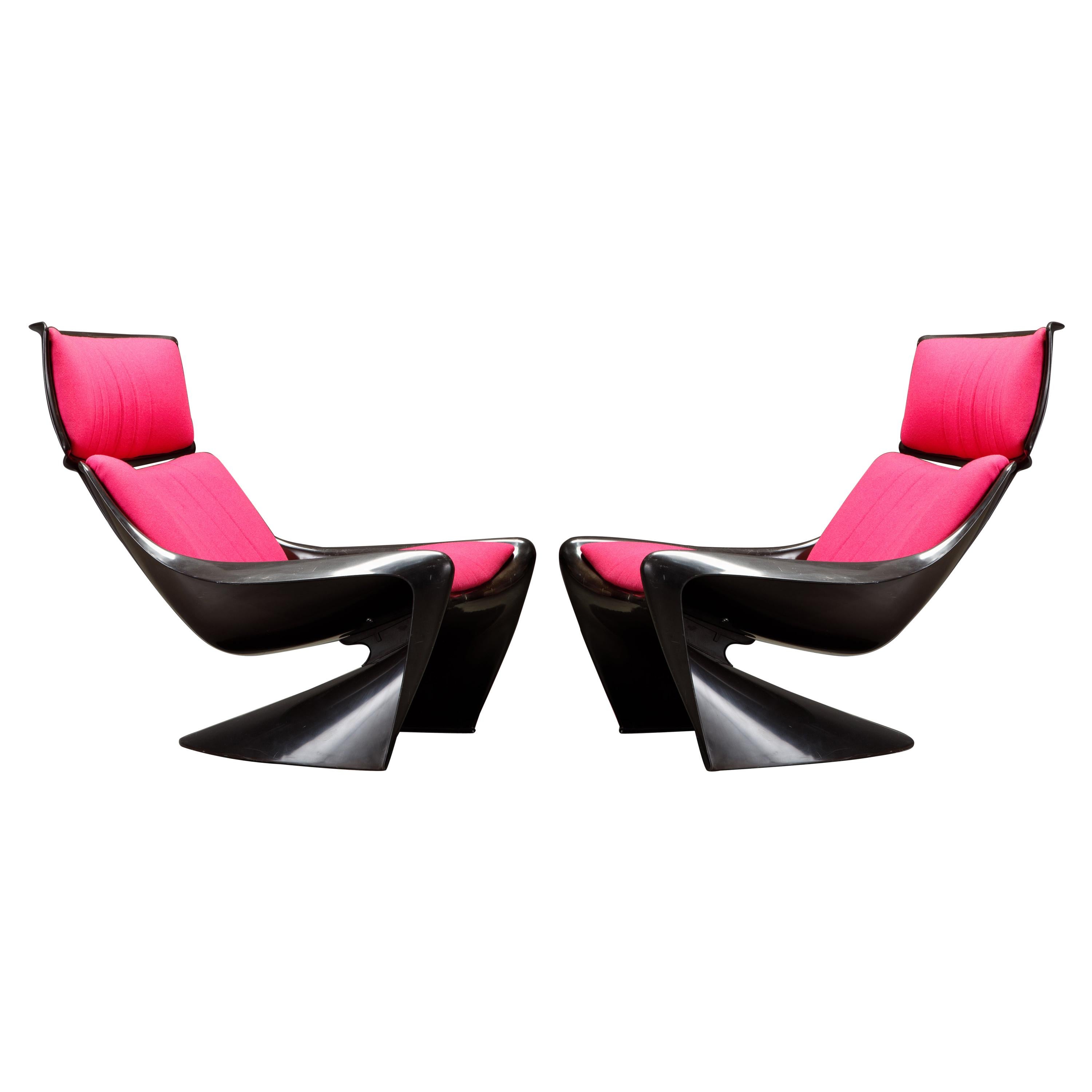 'President' Fiberglass Lounge Chairs by Steen Ostergaard for Cado, 1968, Signed 