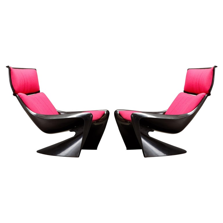 'President' Fiberglass Lounge Chairs by Steen Ostergaard for Cado, 1968, Signed  For Sale