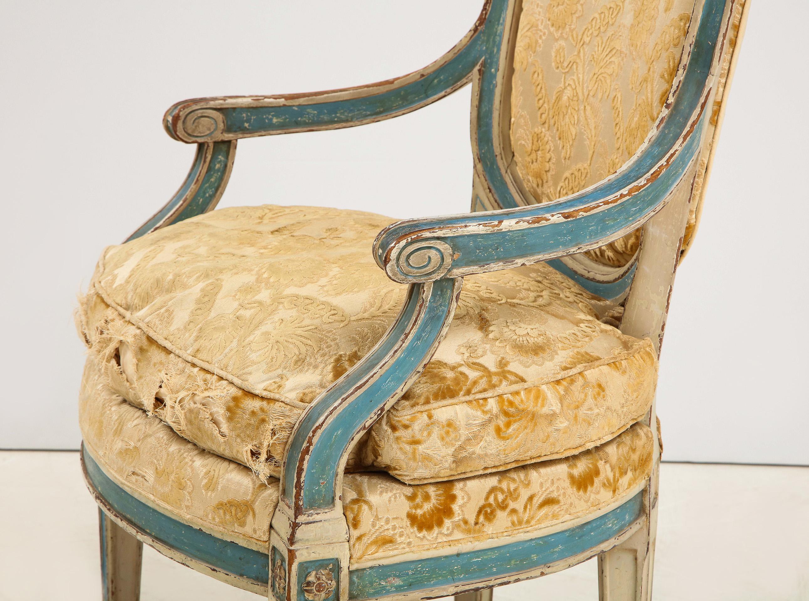 Hand-Painted President John F. and First Lady Jacqueline Kennedy’s White House Bedroom Chairs For Sale