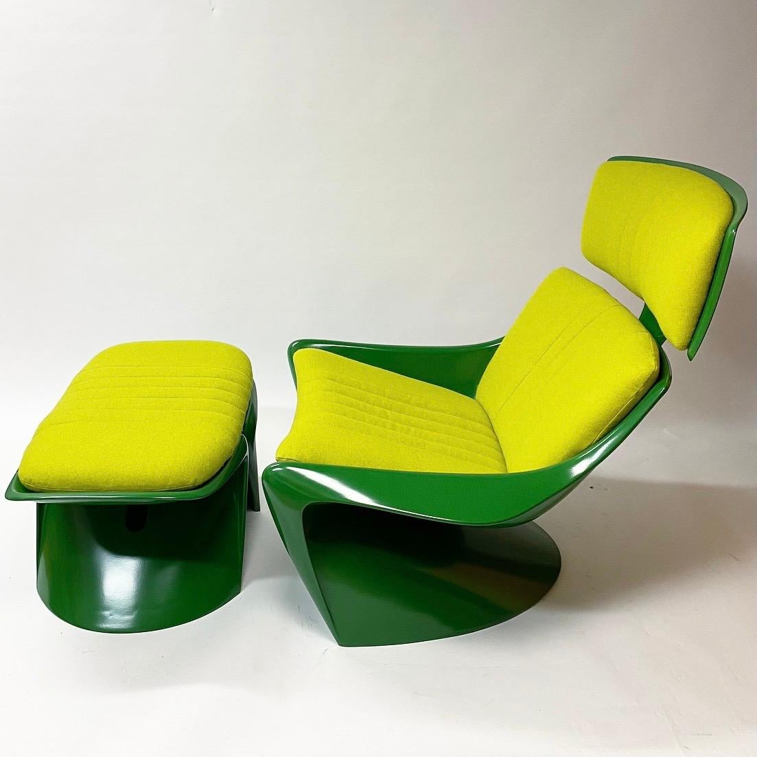 President Lounge Chair with Ottoman by Steen Østergaard for Cado, Denmark, 1970s 1