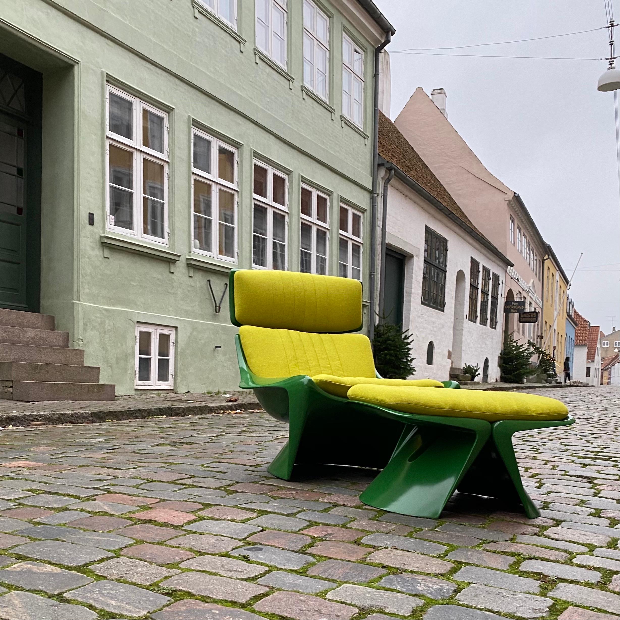 President Lounge Chair with Ottoman by Steen Østergaard for Cado, Denmark, 1970s In Good Condition In Haderslev, DK