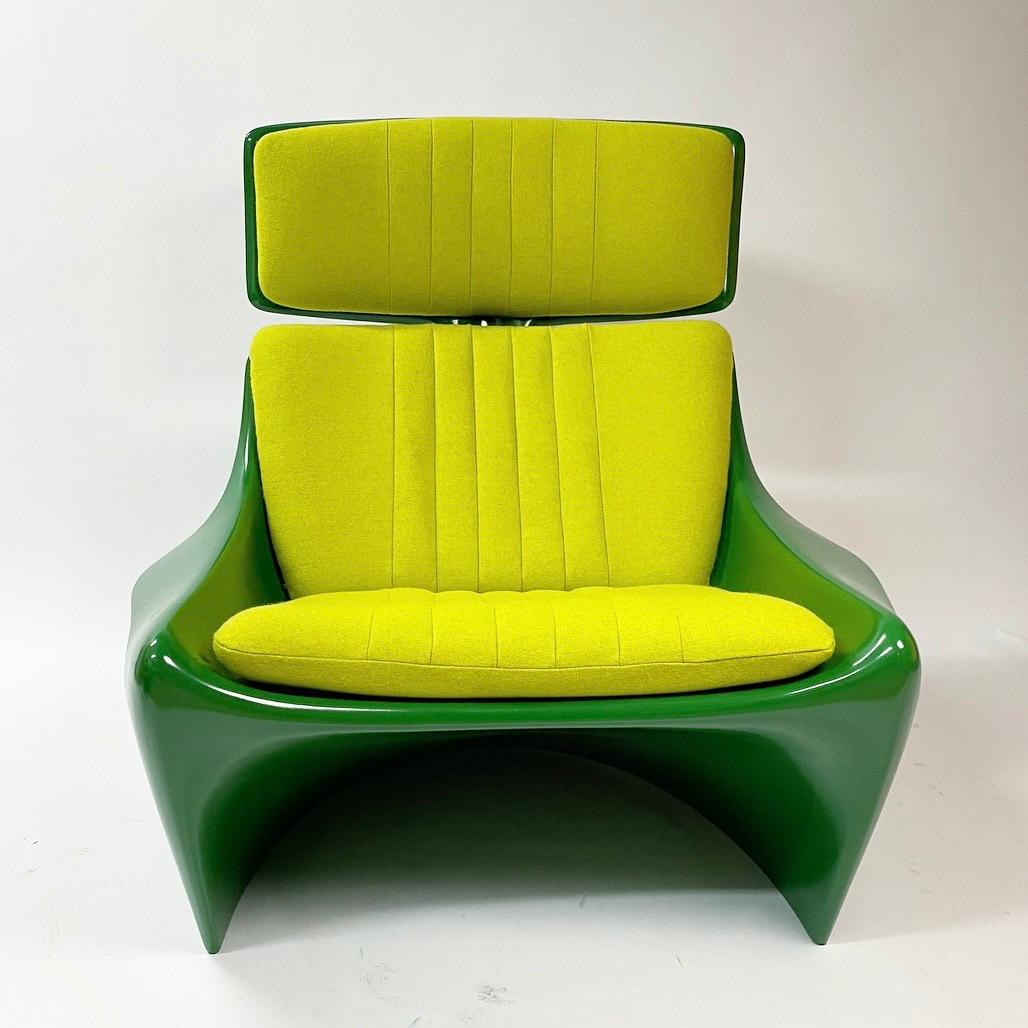 Felt President Lounge Chair with Ottoman by Steen Østergaard for Cado, Denmark, 1970s