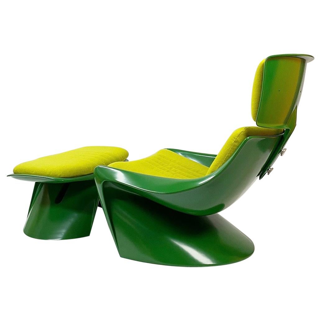 President Lounge Chair with Ottoman by Steen Østergaard for Cado, Denmark, 1970s