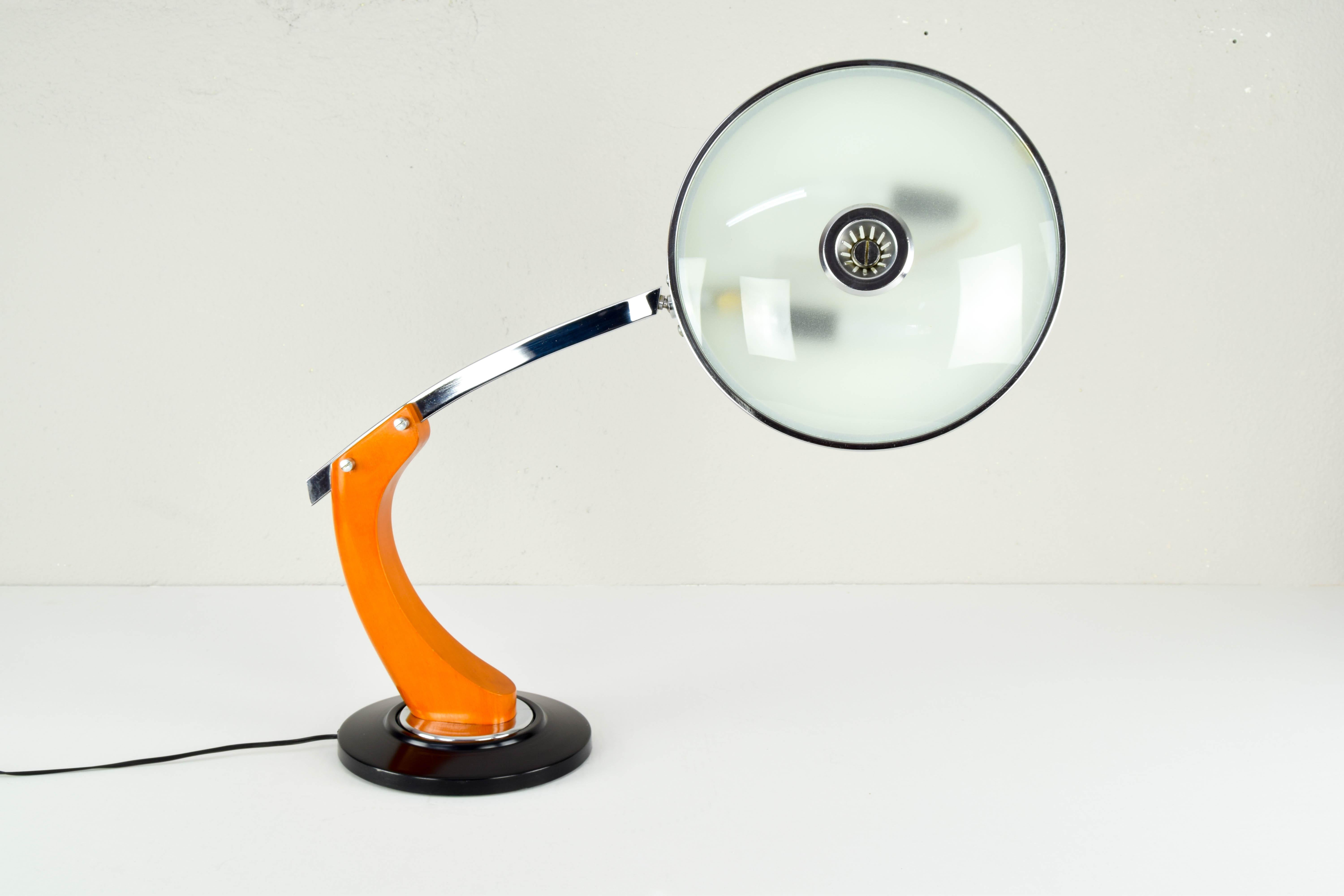 Lacquered President Mid Century Spanish Modern Desk Lamp Maof Post Fase, 1970
