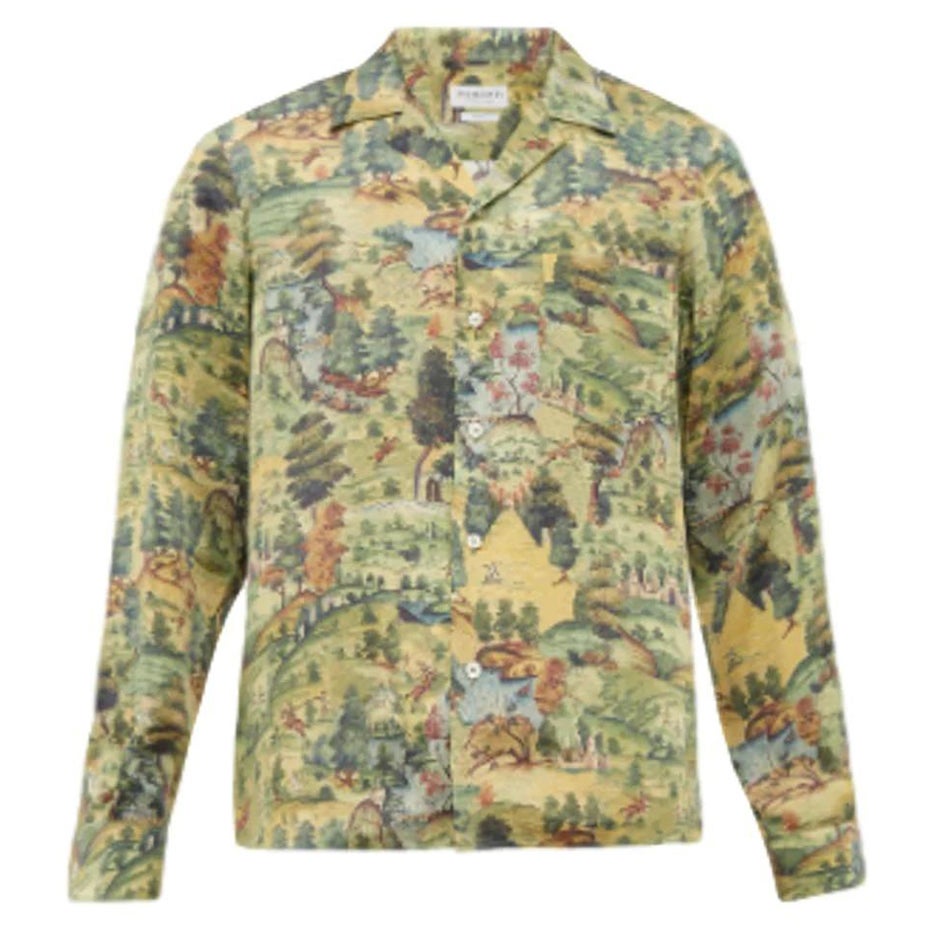 President Silk Mughal Print Shirt For Sale