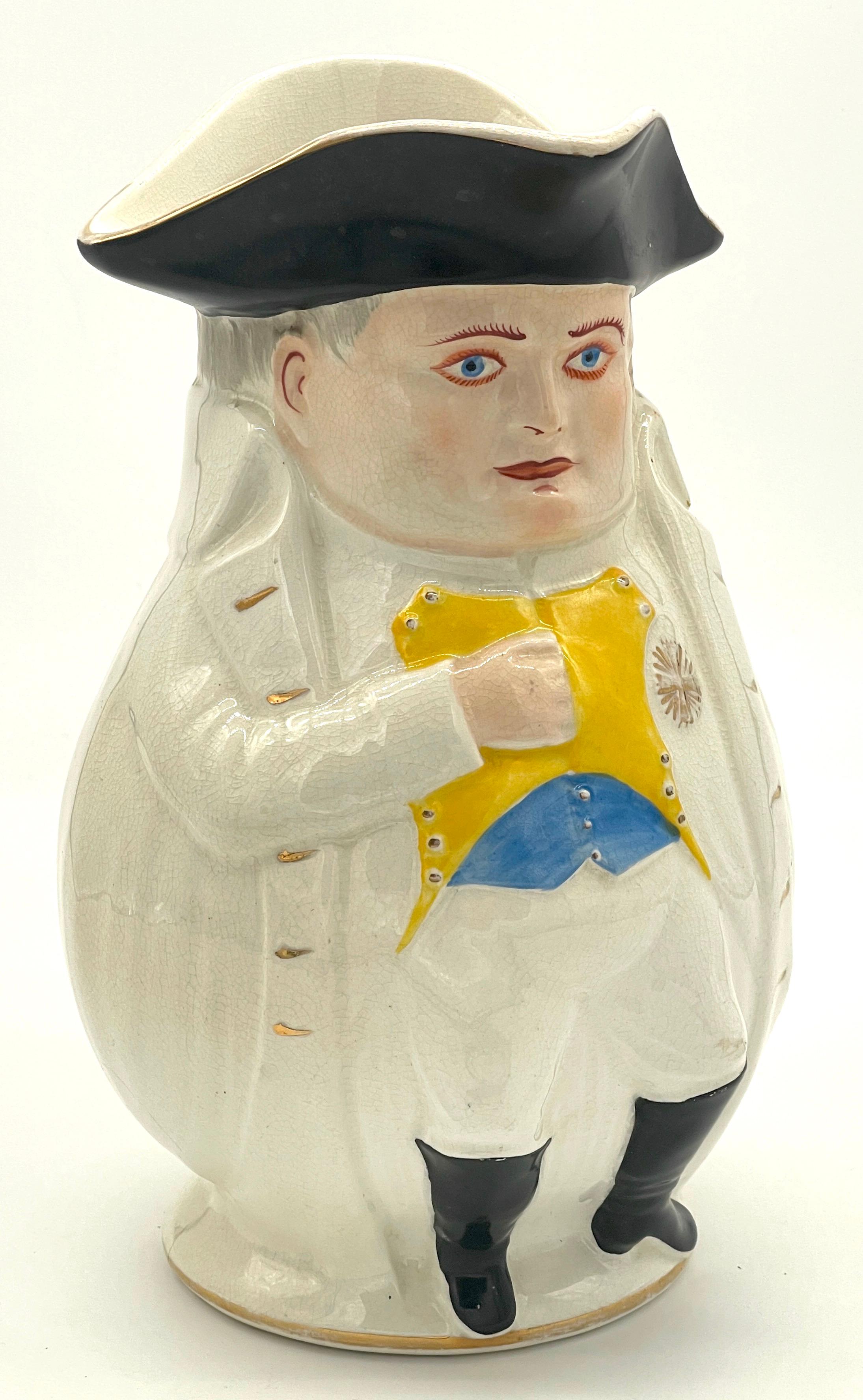 President William McKinley as Napoleon Large Toby Mug, by Morris & Willmore
Made by  Columbian Art Pottery / Morris and Willmore of Trenton, New Jersey
This model was made in sizes from 4.5-inches high to 11-inches high.
Retailed and/or decorated by
