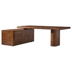Presidential Desk in Lacquered Goatskin by Aldo Tura, Italy 1970s