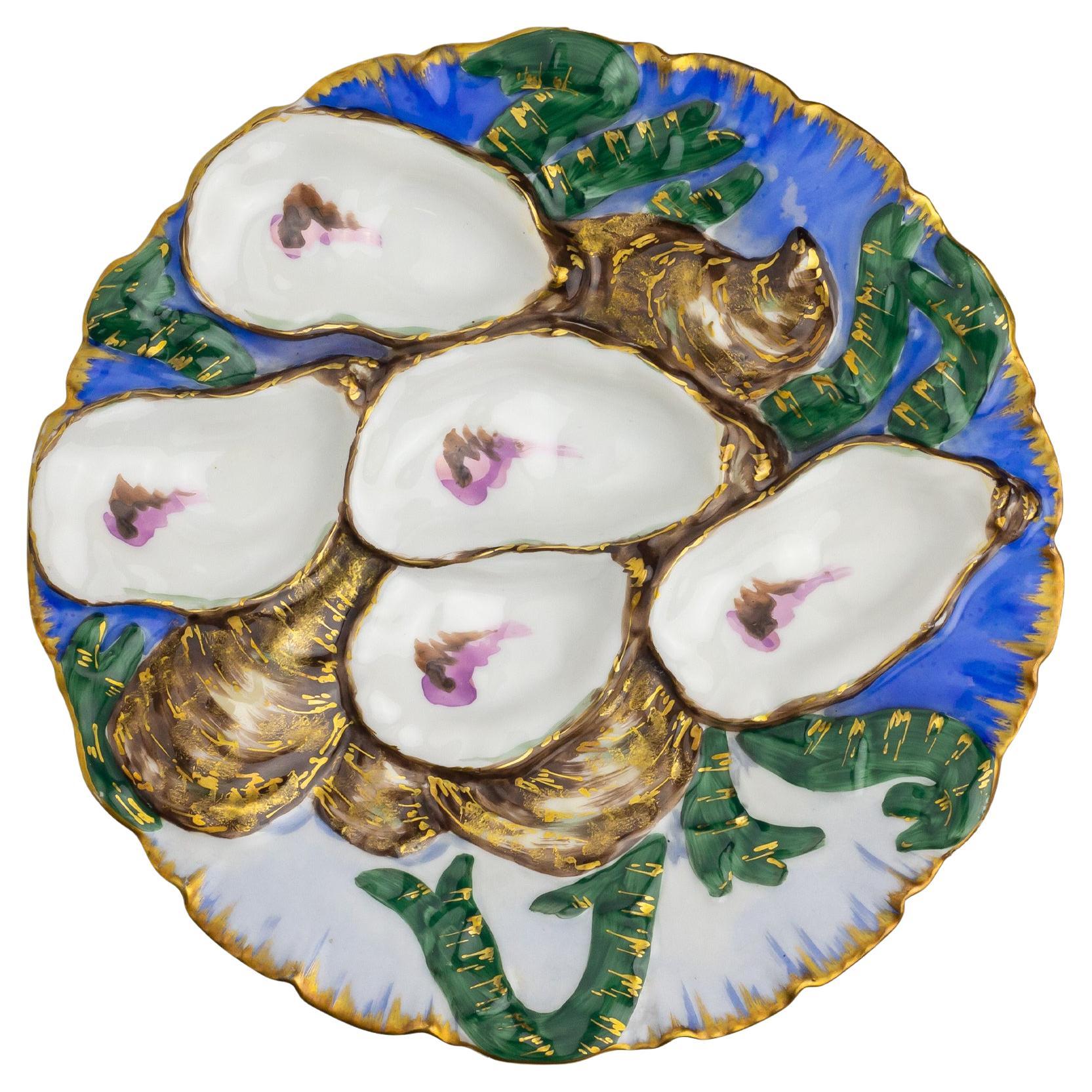 Presidential Oyster Plate Designed by Theodore R. Davis for Haviland & Co. For Sale