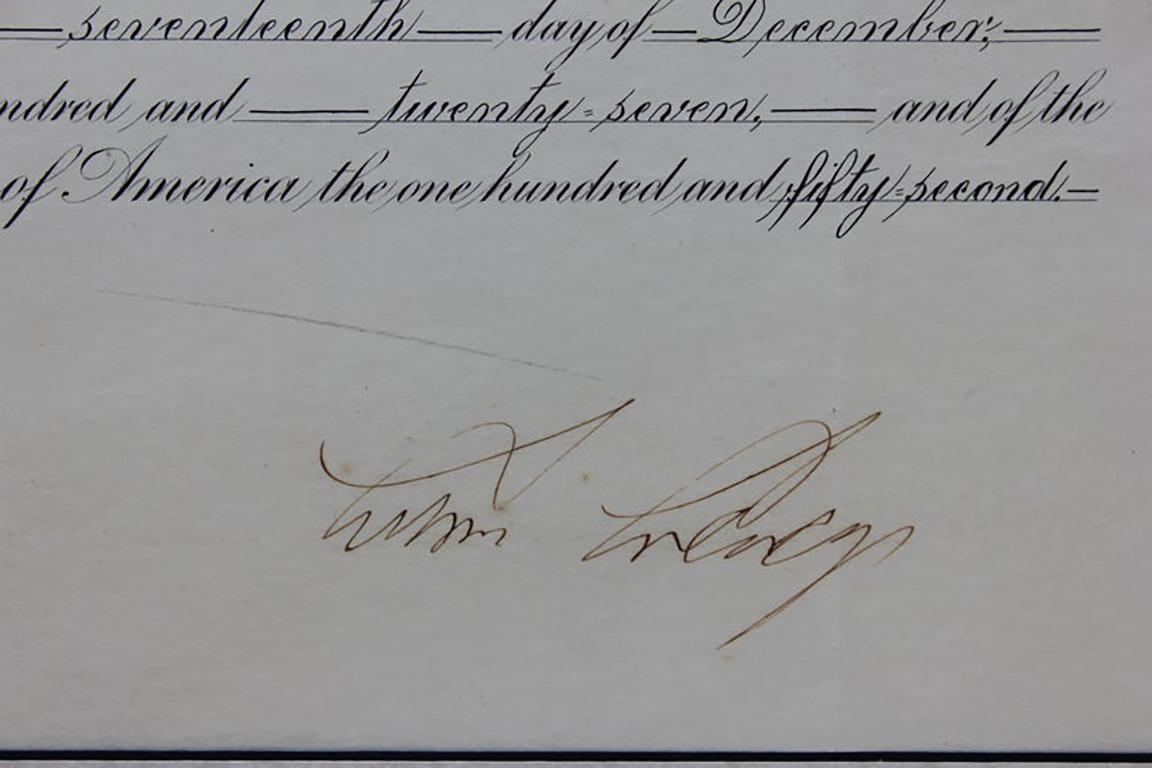 Américain Sceau présidentielle avec document signé Calvin Coolidge en vente