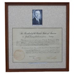 Presidential Seal with Calvin Coolidge Signed Document