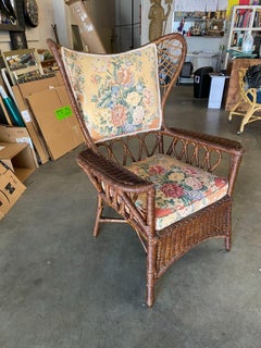 "President's" Art Deco Stick Rattan Lounge Mamma & Papa Lounge Chair Set