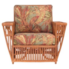 Presidents Art Deco Stick Reed Rattan "Nantucket" Lounge Armchair