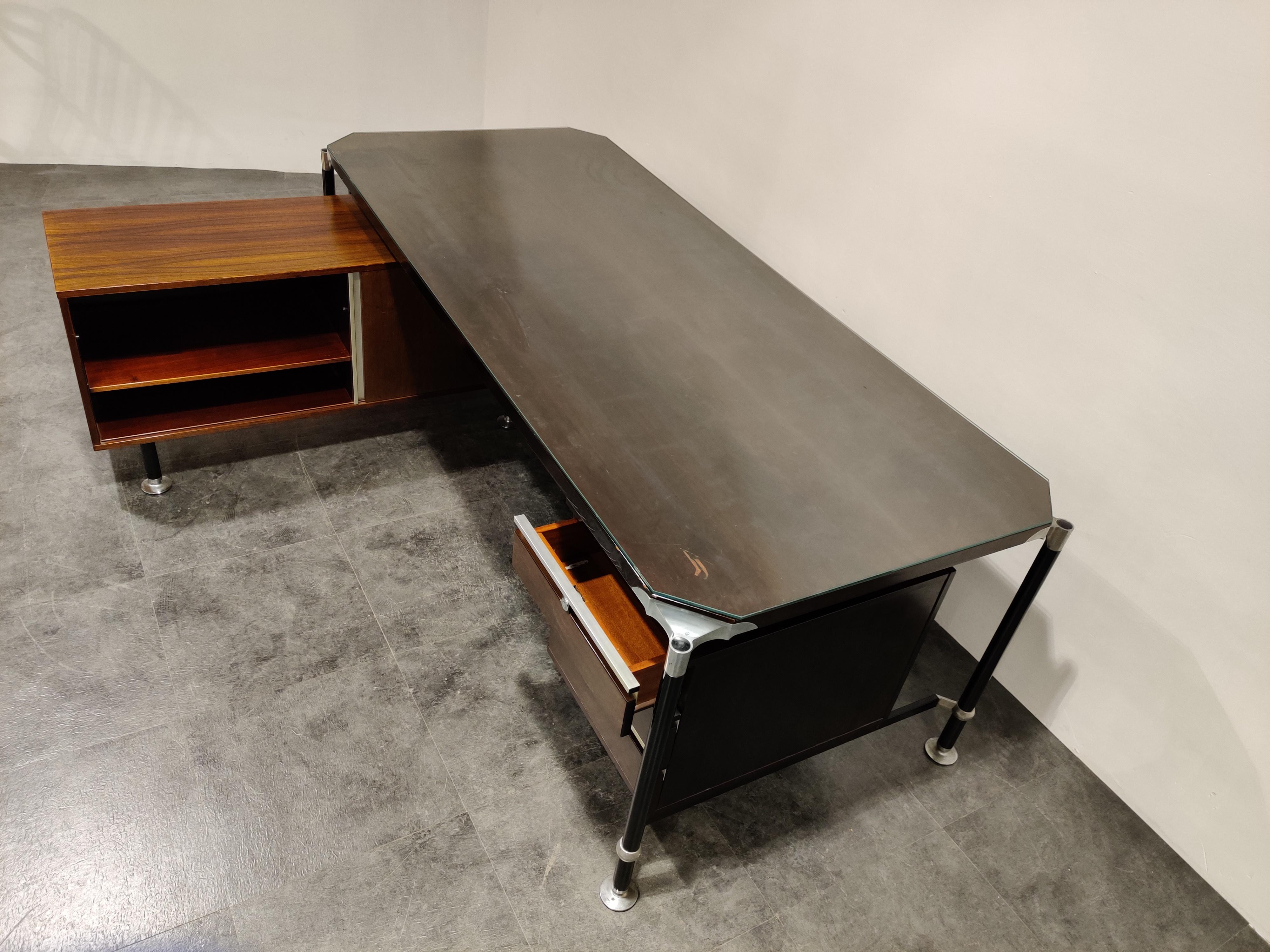 Steel President’s desk by Ico & Luisa Parisi for Mim Roma, 1960s