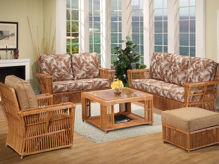 Presidents Stick Rattan "Nantucket" 5Piece Set Living Room Set For
