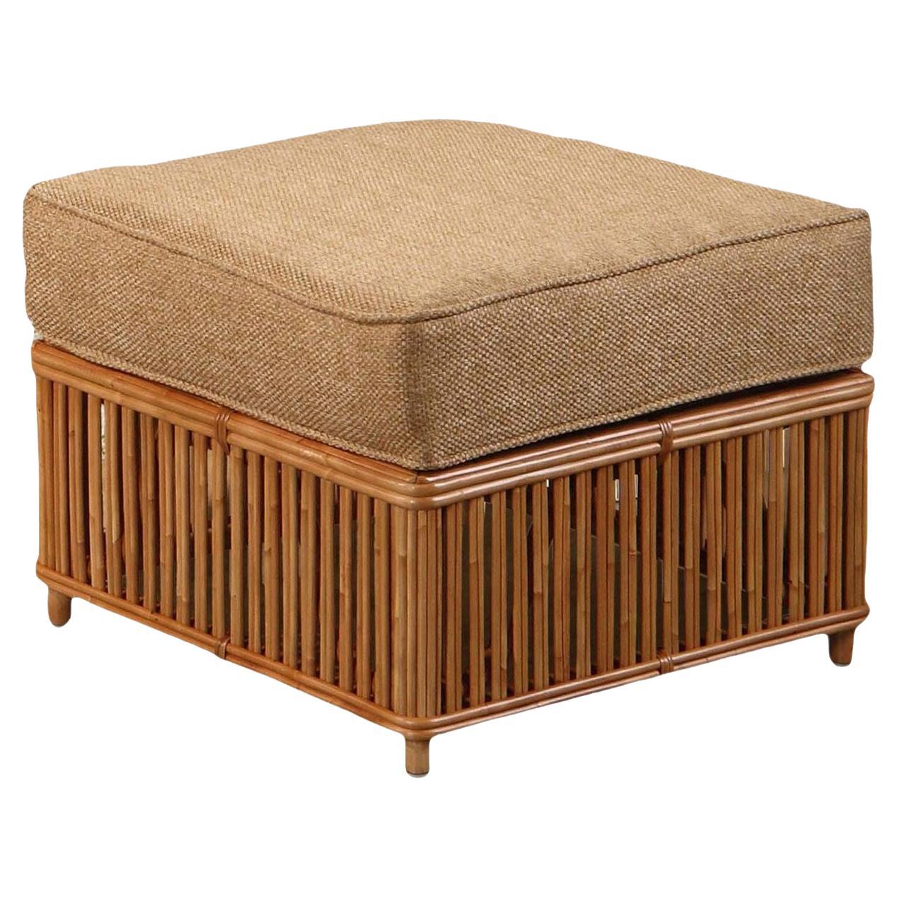 Presidents Stick Reed Rattan "Nantucket" Ottoman Footstool For Sale