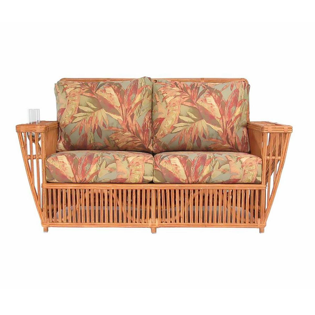 Late 20th Century Presidents Stick Reed Rattan 2-Seat Settee Sofa For Sale