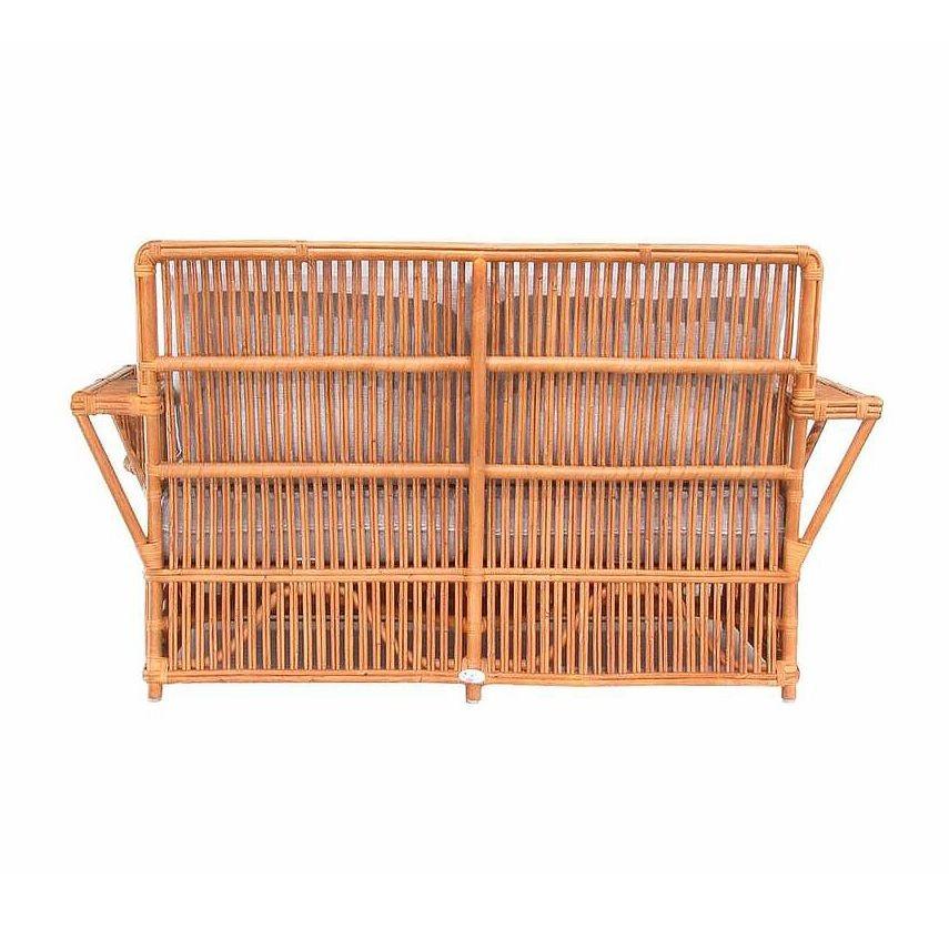 Presidents Stick Reed Rattan 2-Seat Settee Sofa For Sale 2