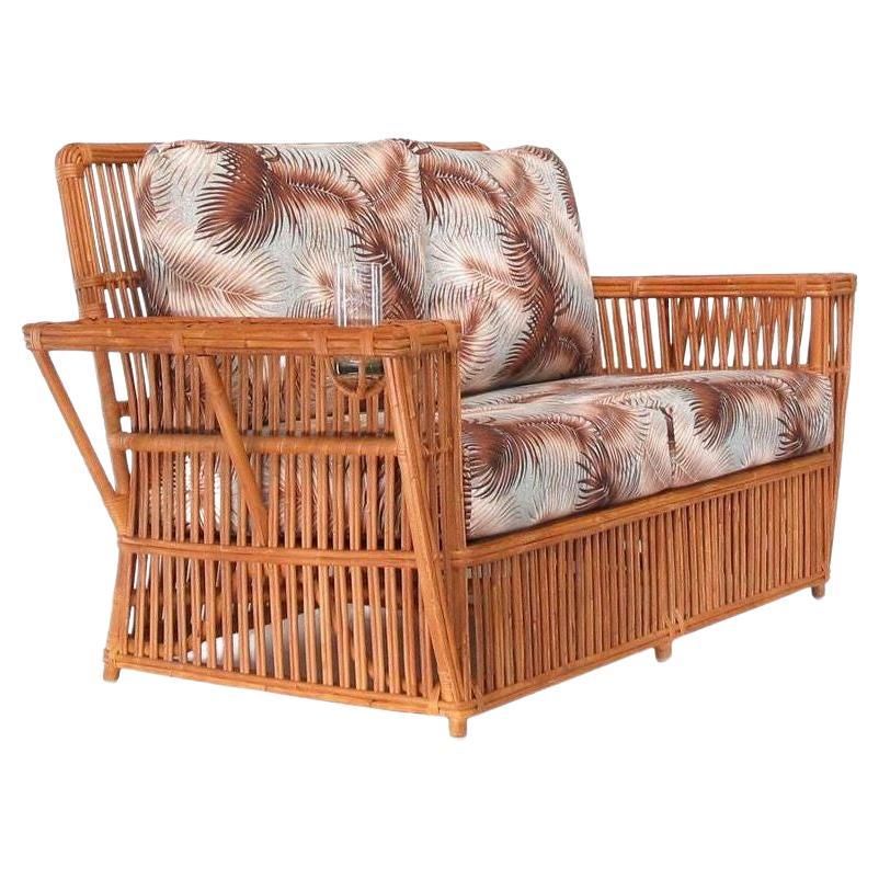 Presidents Stick Reed Rattan "Nantucket" 2-Seat Settee Sofa For Sale