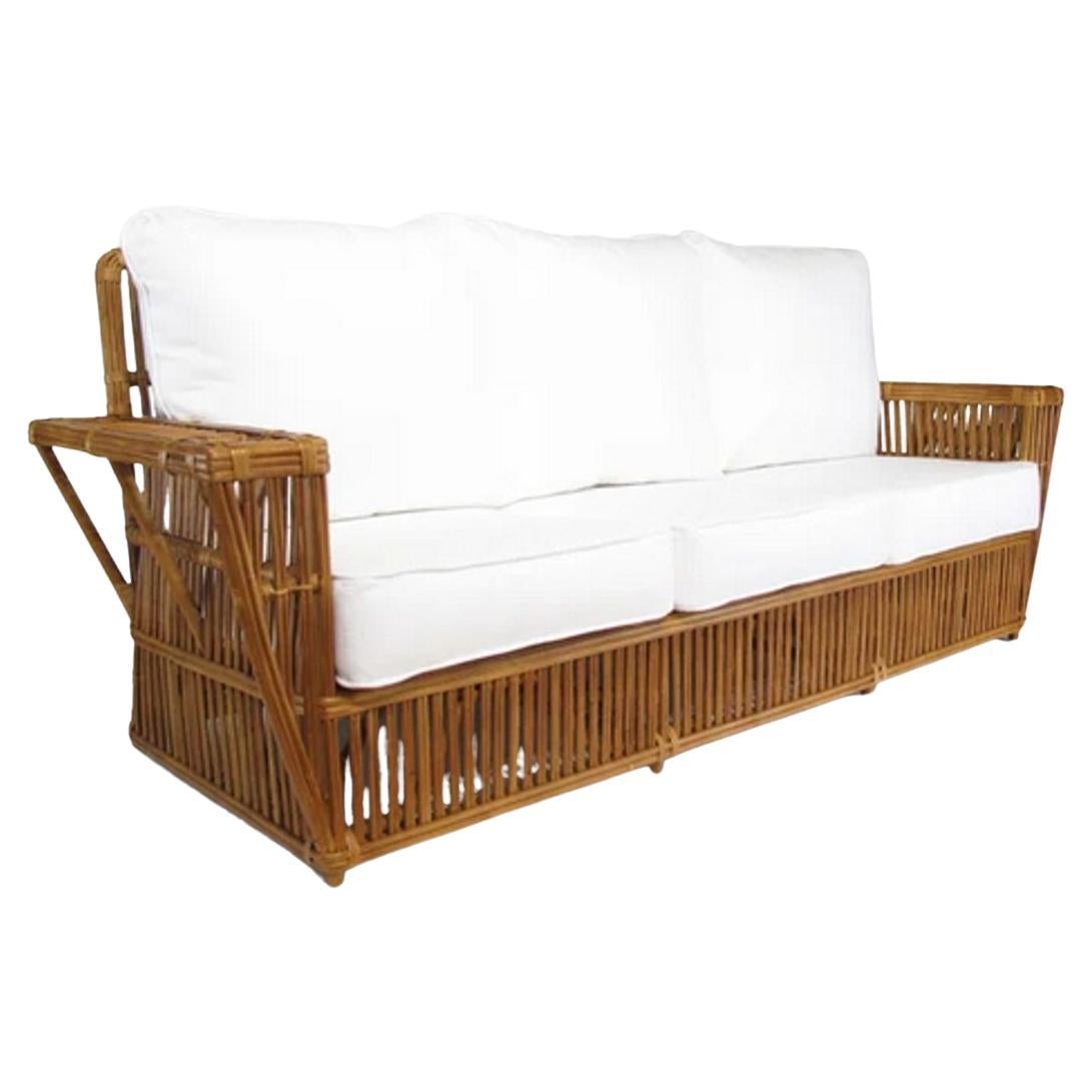 Presidents Stick Reed Rattan Nantucket 3 Seat Sofa For Sale