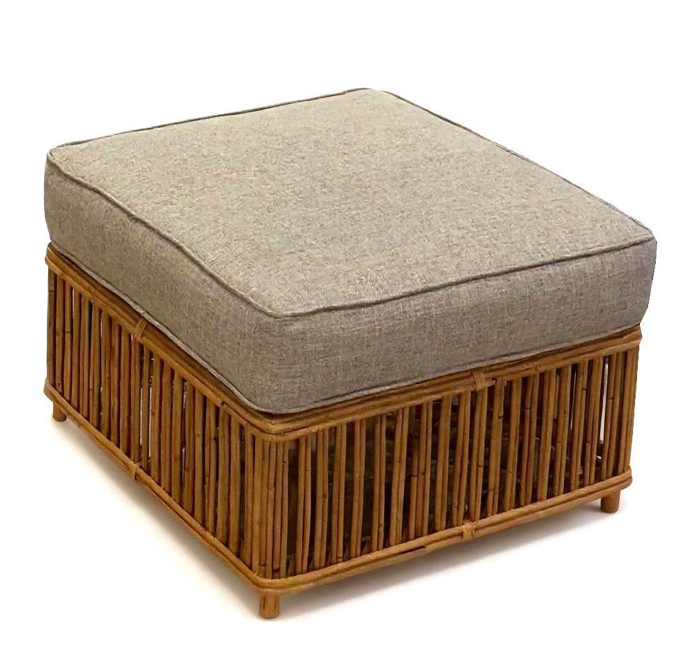 Presidents Stick Reed Rattan Nantucket Lounge Armchair and Ottoman Set For Sale 5