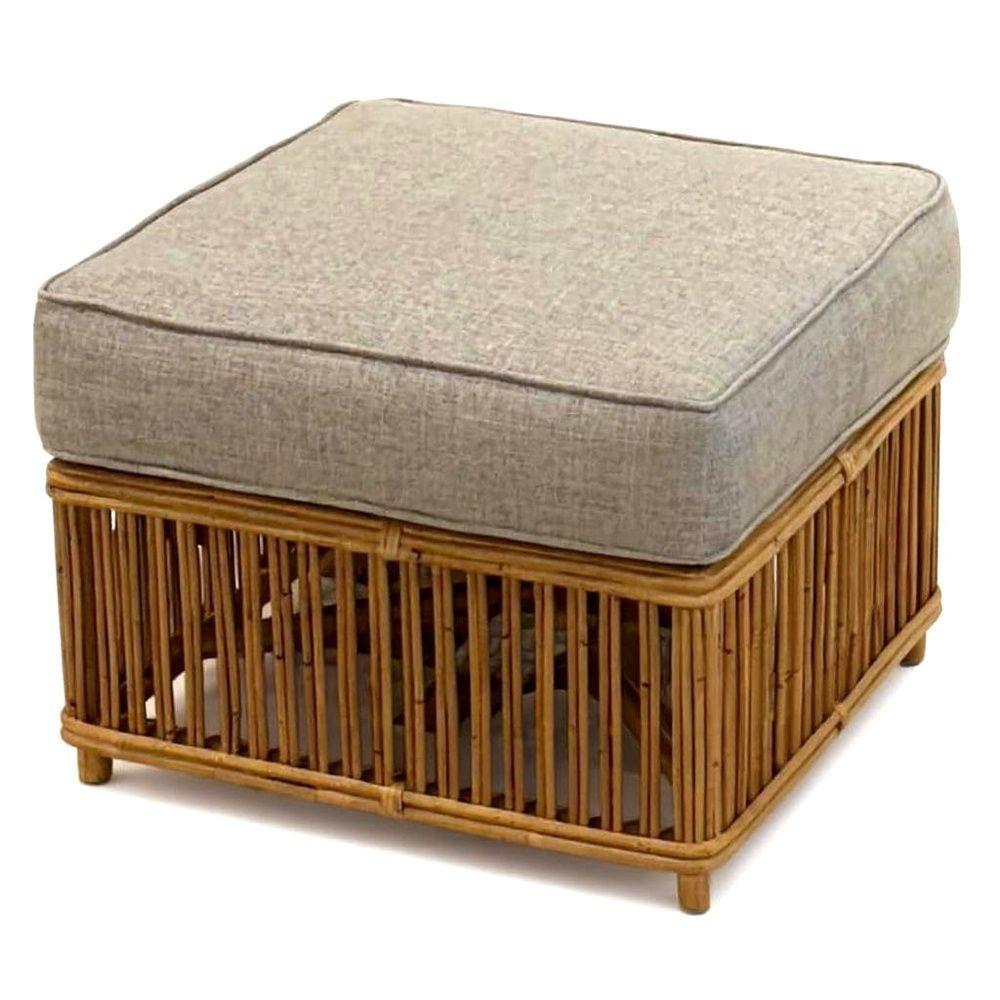 Presidents Stick Reed Rattan Nantucket Lounge Armchair and Ottoman Set For Sale 6