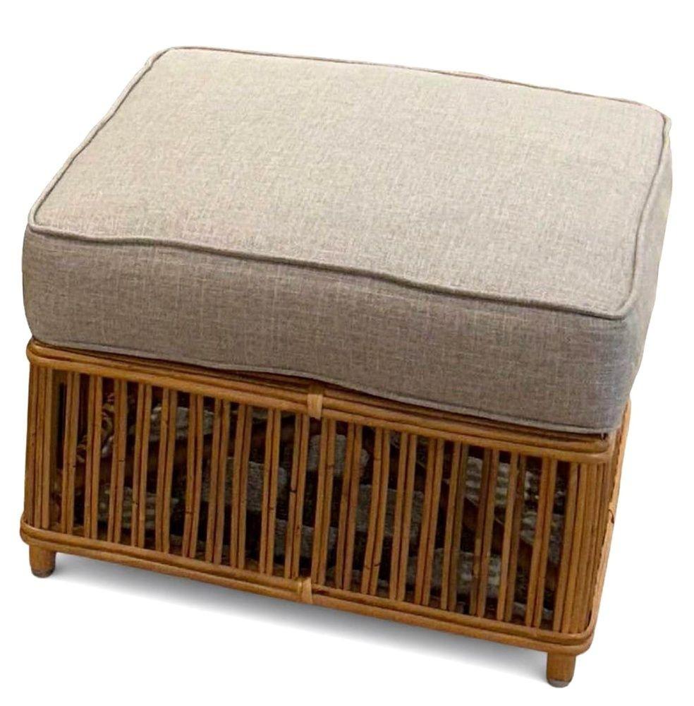 Presidents Stick Reed Rattan Nantucket Lounge Armchair and Ottoman Set For Sale 3