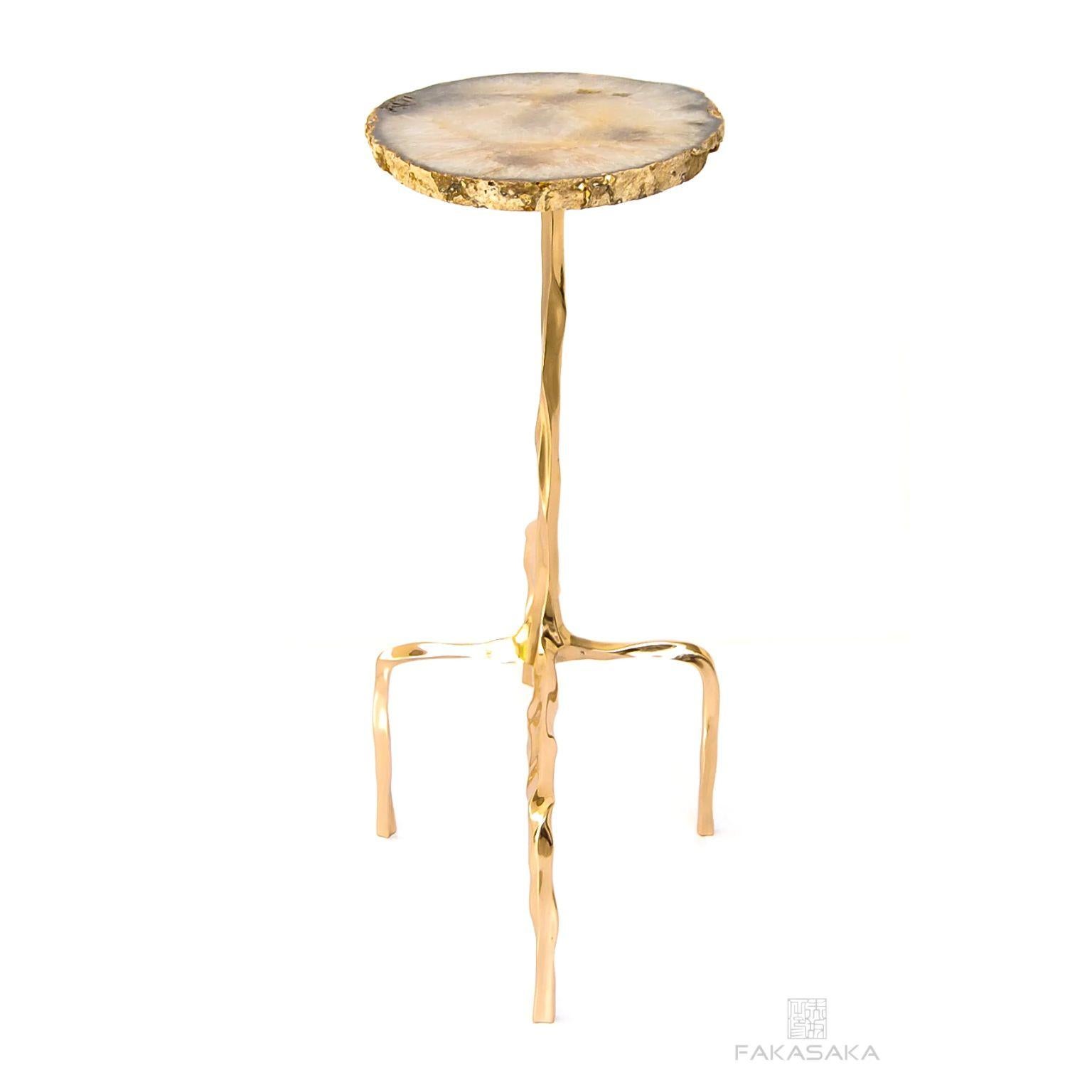 Other Presley Drink Table with Agate Top by Fakasaka Design For Sale