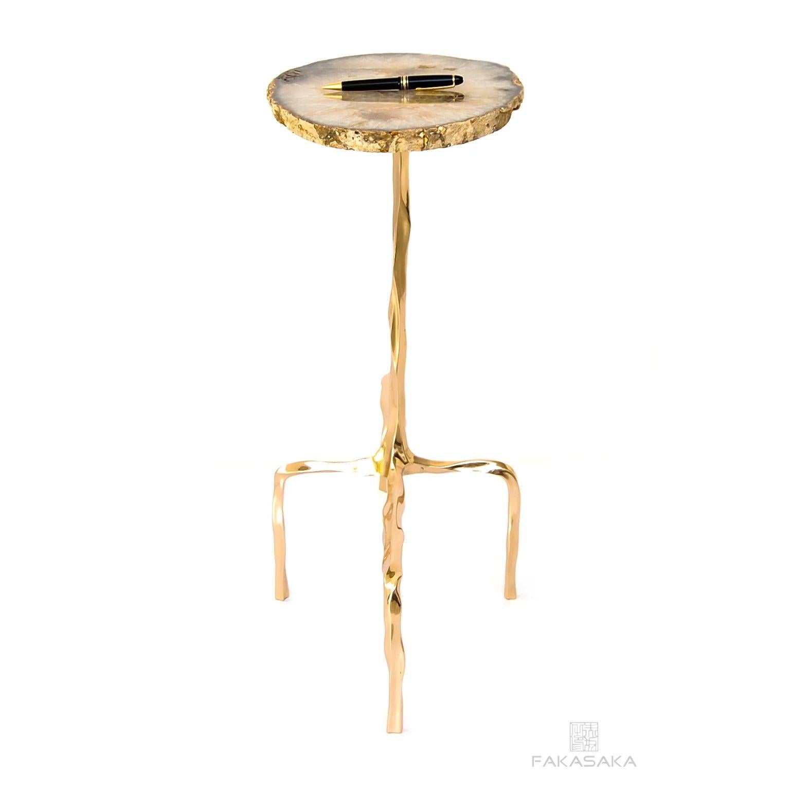 Presley Drink Table with Agate Top by Fakasaka Design In New Condition For Sale In Geneve, CH