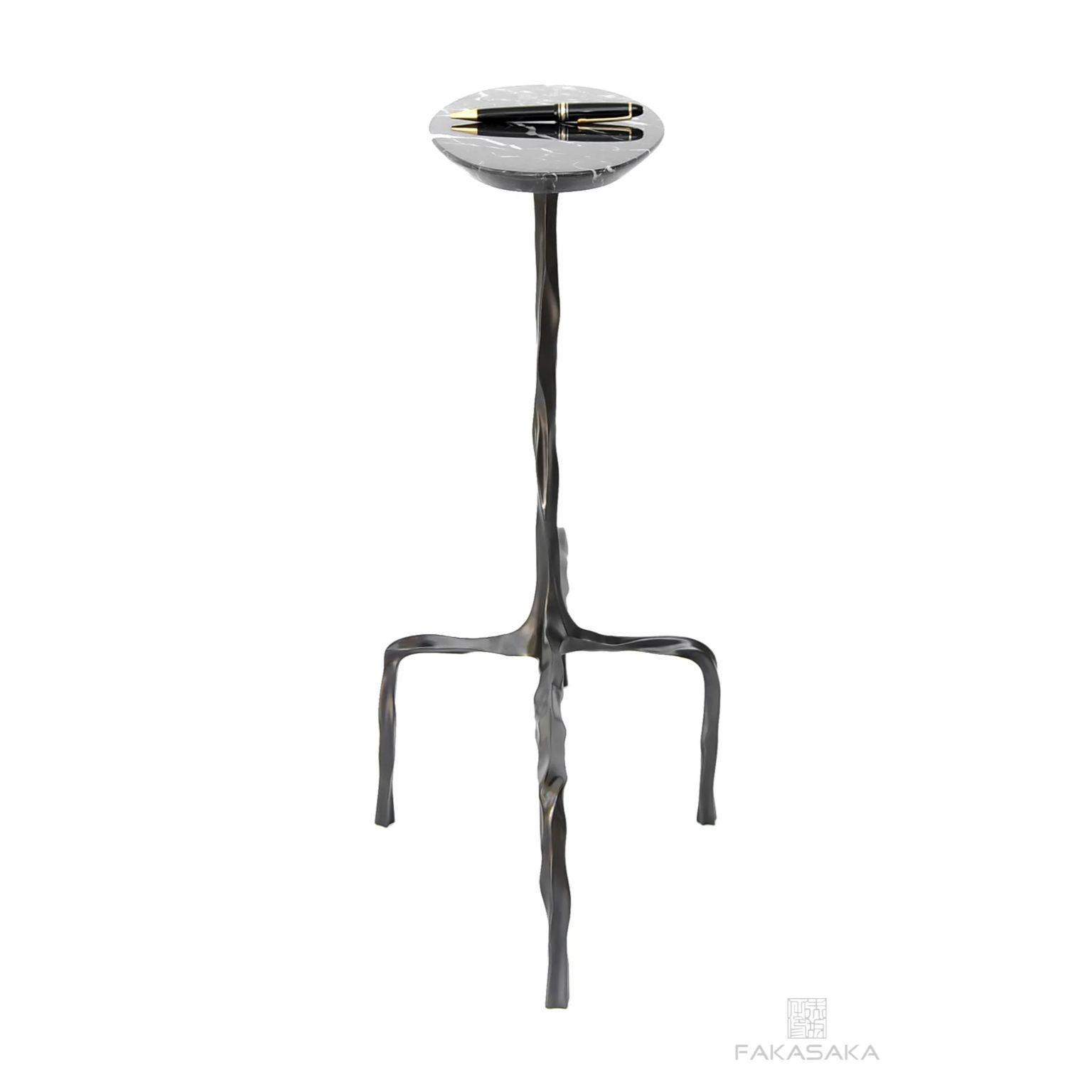 Other Presley Drink Table with Nero Marquina Marble Top by Fakasaka Design For Sale