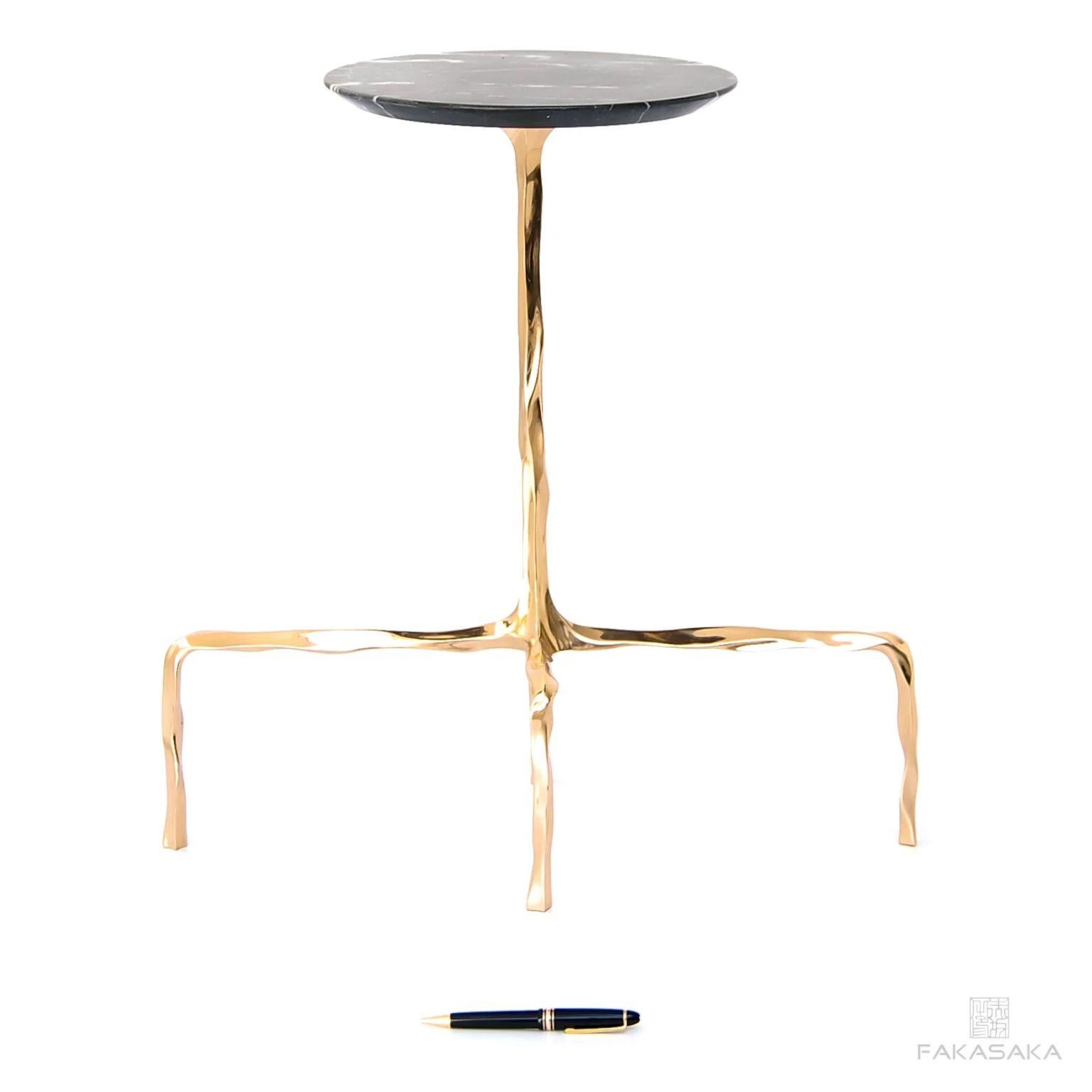 Other Presley Drink Table with Nero Marquina Marble Top by Fakasaka Design For Sale