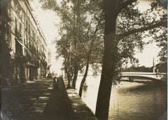 Vintage The Ile St Louis in Paris circa 1930, Silver Gelatin Black and White Photography