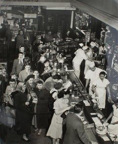 A busy Diner in New York circa 1950 Silver Gelatin Black & White Photography
