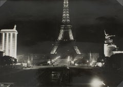 The Eiffel Tower by night 1937 Silver Gelatin Black and White Photography