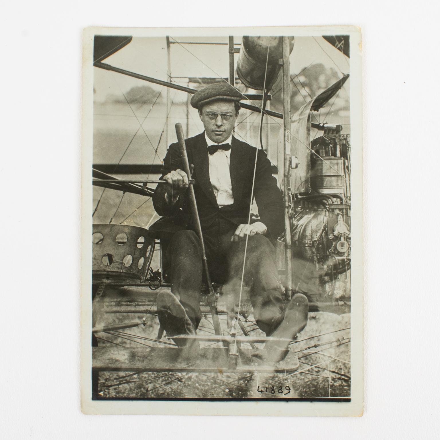 Britischer Aeronaut EWC Perry um 1910, Silbergelatine B und W Fotografie von ROL im Angebot 3