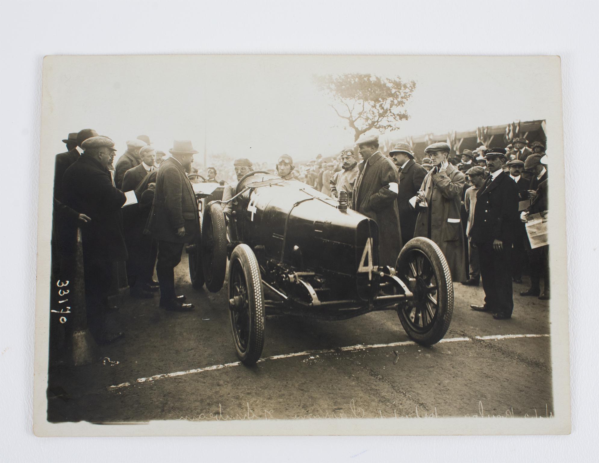 Car Race in France, 1913 - Silver Gelatin Black and White Photography, Framed 5