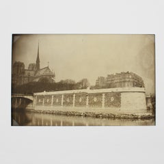 Notre Dame Cathedral and Ile de la Cité, Silver Gelatin B and W Photography