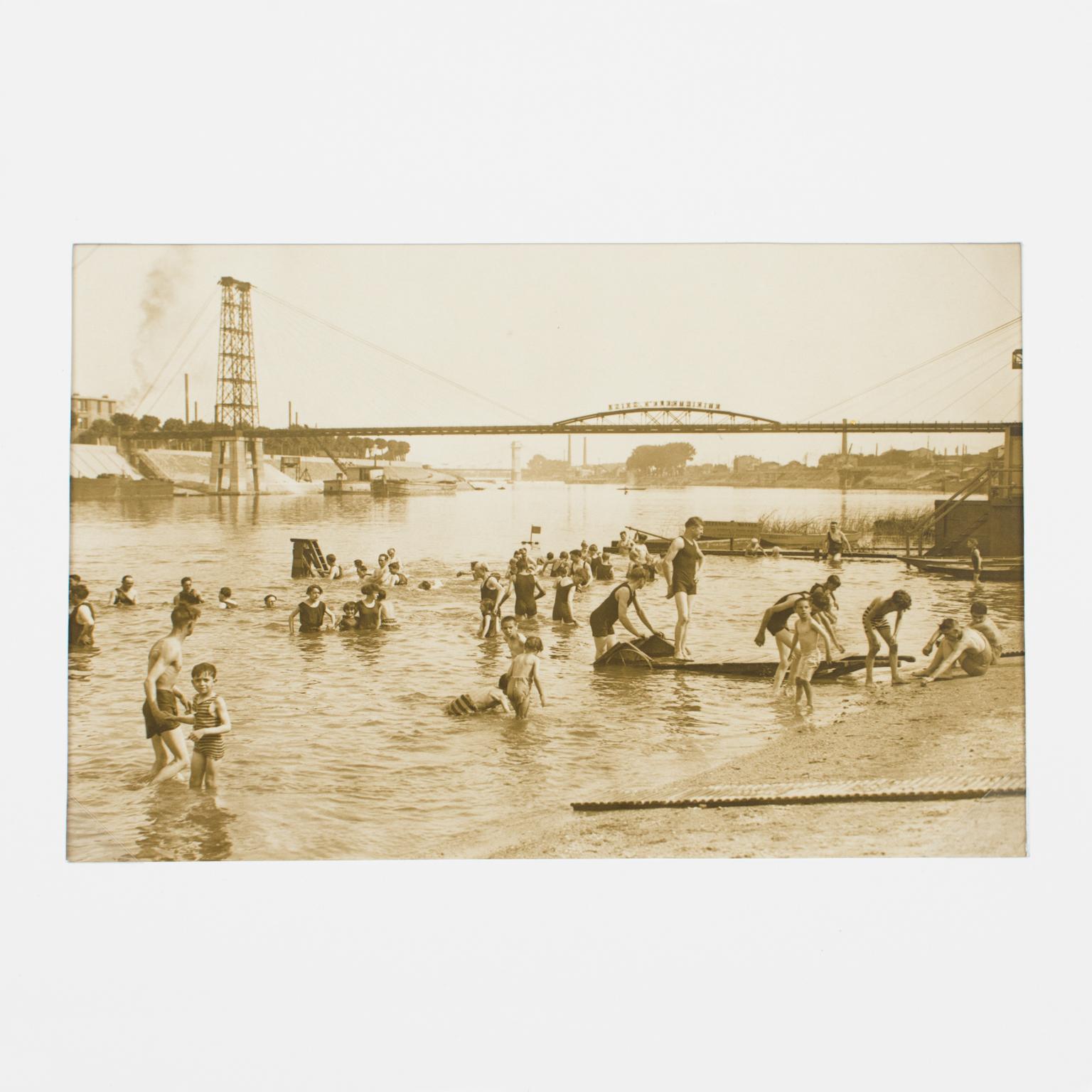 On the Beach near Paris, Silver Gelatin Black and White Photography, 1929 For Sale 3