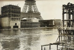 Paris 1937 Exhibition Construction w Eiffel Tower Silver Gelatin B/W Photography