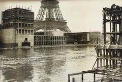 Paris International Exhibition w Eiffel Tower - Silver Gelatin B /W Photography