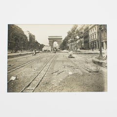 The Champs Elysées Paris under Construction, Silver Gelatin B and W Photography
