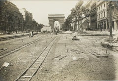 The Champs Elysées Paris under Construction, Silver Gelatin B and W Photography