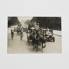 Carriages and Cars in Paris, Silver Gelatin Black and White Photography, 1930