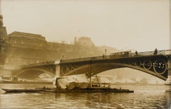 Vintage Paris, Carrousel Bridge, circa 1930, Silver Gelatin Black and White Photography